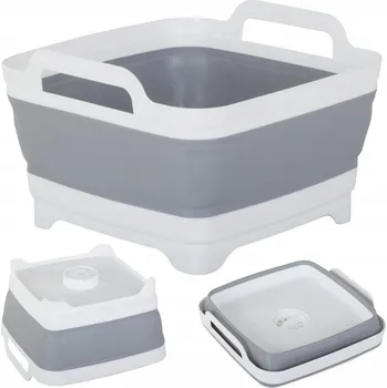 Miska pro psa SILIKONOVÁ SKLÁDACÍ MISKA S KORKOVOU RUKOJETÍ A VÝPUSTÍ 8L