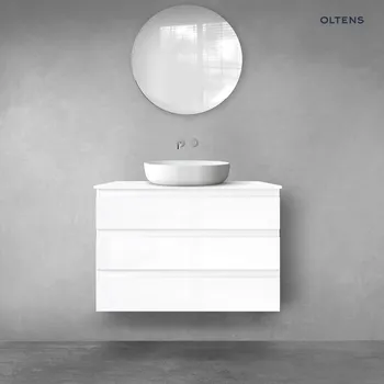 Koupelnový nábytek Oltens Vernal sada koupelnového nábytku 100 cm s horní deskou, lesklá bílá 68459000
