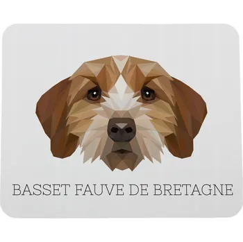 Obraz Bretaňský baset, Basset Fauve de Bretagne - geometrická podložka s fotografií