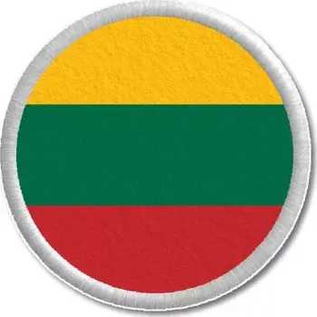 Vlajka Pelisport Litevská vlajka tištěná nášivka ø 4,5 cm