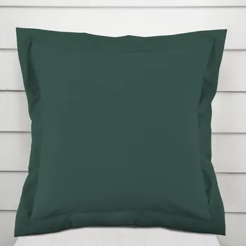Povlak na dekorativní polštářek Bavlněný saténový povlak na polštář s lemem ST-018 Tmavý lesní zelený 40 x 60 cm
