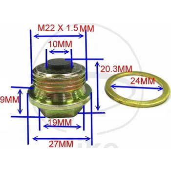 Magnetický vypouštěcí šroub JMP M22X1.50 s těsněním DUCATI ST3 992 (S) 2004-2007