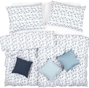 Povlečení SCANquilt povlečení KLASIK mušle bílomodrá 140 x 200/70 x 90 cm