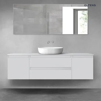 Koupelnový nábytek Oltens Vernal sada koupelnového nábytku 160 cm s horní deskou, matná šedá 68445700