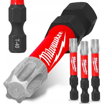 Bit 3x Rázový bit MILWAUKEE TX40 50mm MAGNETICKÝ ŠROUBOVACÍ BIT TORX