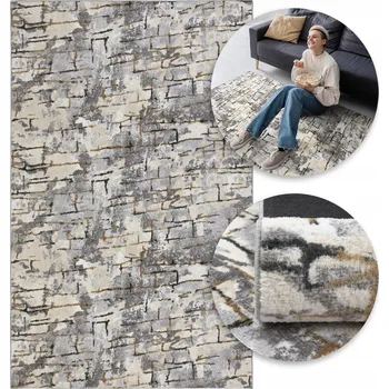 Koberec Koberec BĚHOUN Moderní Etna 120x170 cm Šedý do OBÝVACÍHO POKOJE LOŽNICE kobereček