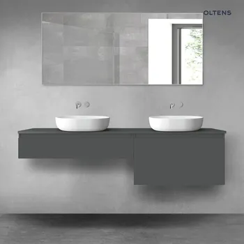 Koupelnový nábytek Oltens Vernal sada koupelnového nábytku 180 cm s horní deskou, matná grafitová 68558400