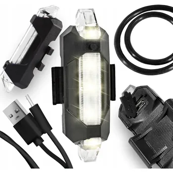 Cyklosvítilna LED SVĚTLO NA KOLO BÍLÉ NABÍJECÍ USB 4 REŽIMY SVÍCENÍ
