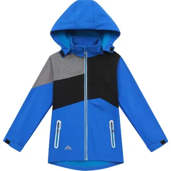 Chlapecká bunda Chlapecká SOFTSHELLOVÁ BUNDA nezateplená modrá Kugo HK5660 (Nezateplená softshellová bunda se síťovinou)