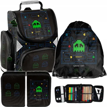 Školní batoh ŠKOLNÍ SET PASO GAME - ŠKOLNÍ BATOH, VAK, PENÁL - 1., 2. a 3. TŘÍDA - ČERNÝ