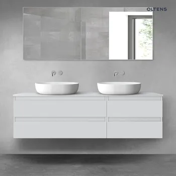 Koupelnový nábytek Oltens Vernal sada koupelnového nábytku 160 cm s horní deskou, matná šedá 68335700