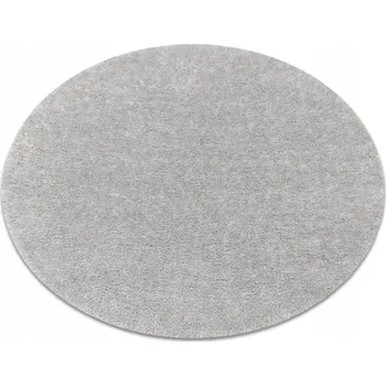 Koberec Koberec shaggy BUENOS měkký chlupatý jednobarevný stříbrný kulatý kruh 200 cm