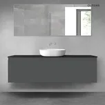 Oltens Vernal sada koupelnového nábytku 160 cm s horní deskou, matná grafitová/matná černá 68422400