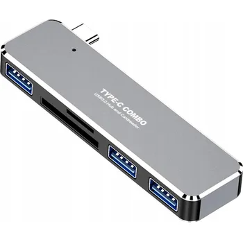 USB hub Adaptér HUB USB C rozbočovač microSD SD + nálepka