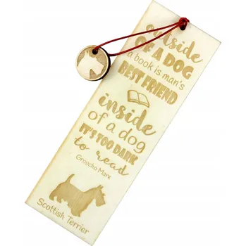 Doplněk ke knize Skotský teriér - gravírovaná záložka do knihy se psem, jméno psa