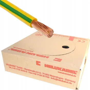 elektrický kabel Instalační kabel HELUKABEL H07V-K ohebný lanko LgY 1x6 mm2 žluto-zelený