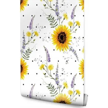 Fototapeta Tapeta do obýváku slunečnice polní květy listy