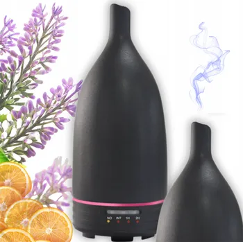 Aroma difuzér Difuzér s vůní Relaxační LED zvlhčovač Keramický Černý 120 ml PREMIUM
