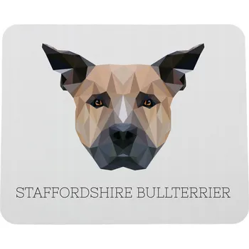 Obraz Staffordshire Bull Terrier, Staffik, Staffi - geometrická podložka s fotografií
