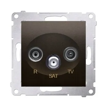 Elektrická zásuvka Anténní zásuvka nástěnná Kontakt-simon hnědá