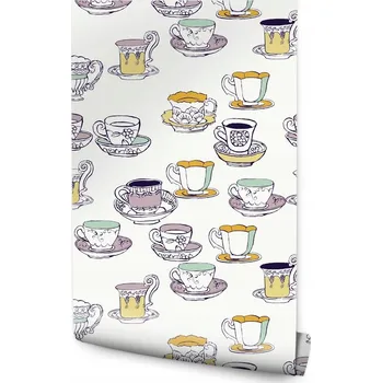 Fototapeta Dekorační tapeta do kuchyně – barevné šálky