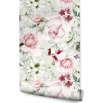 Fototapeta Tapeta do Ložnice Růžová PIVOŇKY Květiny Listy 3D