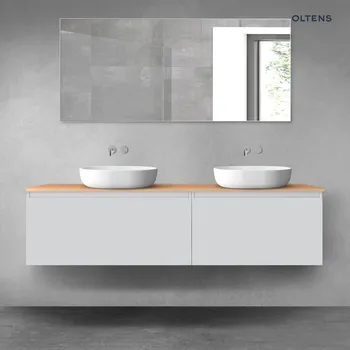 Koupelnový nábytek Oltens Vernal sada koupelnového nábytku 180 cm s horní deskou, matná šedá/dub 68569700