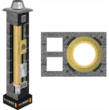 Komín Keramický komín, komínový systém KW2 fi 180 15 m, 36x54, izolovaný, zateplený