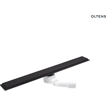 Odvodňovací žlab Oltens Langan 60 univerzální 2v1 sprchový odtokový žlab 60 cm s límcem, matná černá 30005300