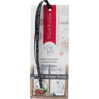 Aroma difuzér Boles d´olor Sáček parfemovaný BLACK EDITION, se stuhou, 7x17 cm Winter Fruits|Boles Dolor