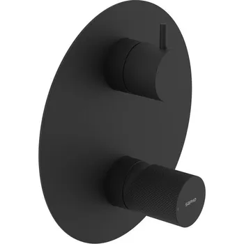 Vodovodní baterie Sapho Ultratap Podomítková sprchová baterie, 2 výstupy, otočný přepínač, černá mat, UT043TB