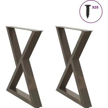 Jídelní stůl OMAXI Nohy k jídelnímu stolu 2 ks přírodní ocel 80 x (72-73,3) cm ocel 958960