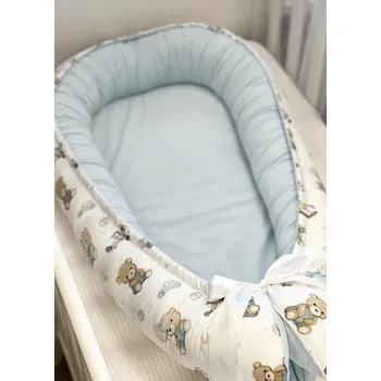 Hnízdečko pro miminko Oboustranné hnízdečko pro miminko - světle modré Teddy boy