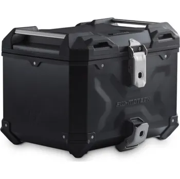 Zavazadlo na motocykl CFMoto 450MT (23-) - Sada horního nosiče s kufrem TRAX Adventure, SW-Motech Černý kufr