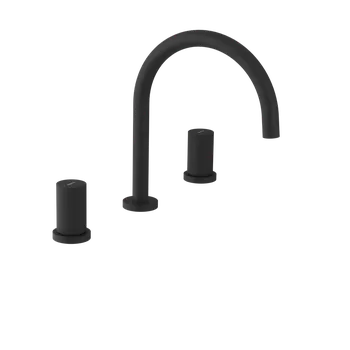 Vodovodní baterie Sapho Ultratap Tříprvková stojánková umyvadlová baterie, černá mat, UT017TB