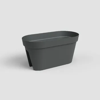 Truhlík Truhlík CAPRI, na zábradlí, 60cm, plast, tm.šedá|ANTHRACITE|Artevasi