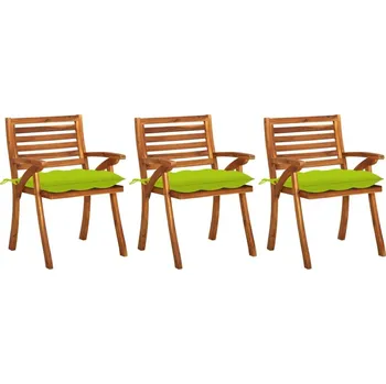 OMAXI Zahradní jídelní židle s poduškami 3 ks masivní akáciové dřevo 232521