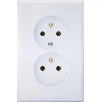Elektrická zásuvka e2 elektro GmbH Zásuvka ČSN dvojnásobná bílá LUNE
