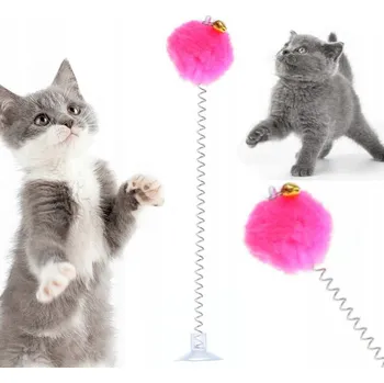 Hračka pro kočku HRAČKA PRO KOČKY BAMBULE NA PRUŽINĚ S PŘÍSAVKOU