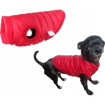 Obleček pro psa BUNDA OBLEČEK PRO PSA VESTA TEPLÁ ZIMNÍ ČERVENÁ M