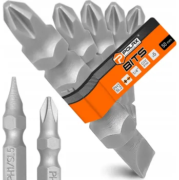 Bit 5x OBOUSTRANNÝ BIT PH1 SL5 50mm MAGNETICKÝ ŠROUBOVACÍ NÁSTAVEC 1/4 PRO ŠROUBOVÁKY A VRTAČKY
