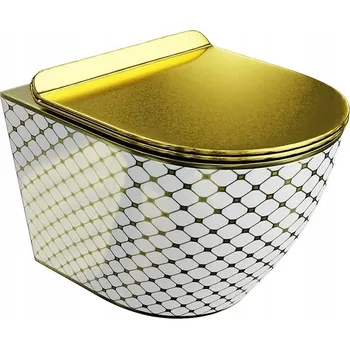 Obraz Závěsná WC mísa Lavita Sofi Slim Checked Gold