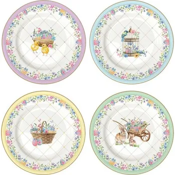 Velikonoční dezertní talíře set 4ks Spring Bloom Ø 19 cm, Easy Life