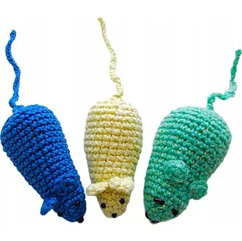 Hračka pro kočku Pro kočky myš Mruu&Pruu 3 pro kočky myšky mátová + béžová + modrá