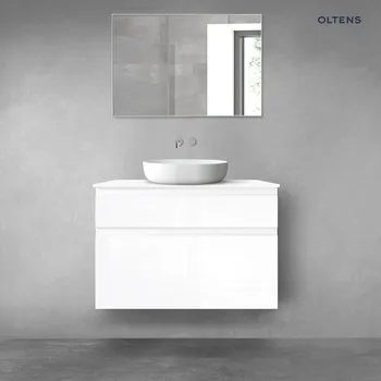 Koupelnový nábytek Oltens Vernal sada koupelnového nábytku 100 cm s horní deskou, lesklá bílá 68220000