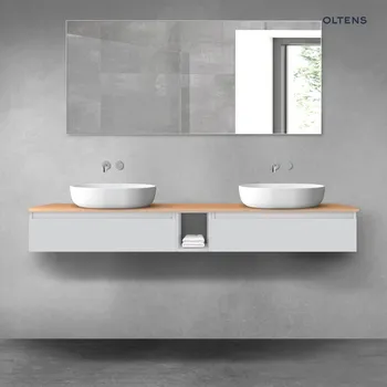 Koupelnový nábytek Oltens Vernal sada koupelnového nábytku 180 cm s horní deskou, matná šedá/dub 68650700