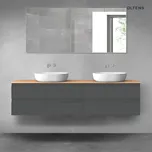 Oltens Vernal sada koupelnového nábytku 180 cm s horní deskou, matná grafitová/dub 68560400