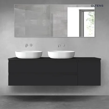 Koupelnový nábytek Oltens Vernal sada koupelnového nábytku 160 cm s horní deskou, matná černá 68479300