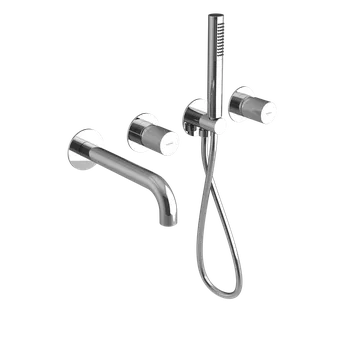 Vodovodní baterie Sapho Ultratap Podomítková vanová baterie s hubicí a ruční sprchou, 2 výstupy, chrom, UT093T