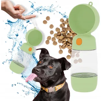 Miska pro psa Přenosný dávkovač vody pro psy a kočky - zelená láhev